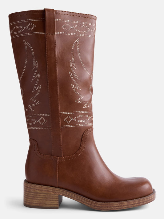 Bottines brodées à motif oiseau