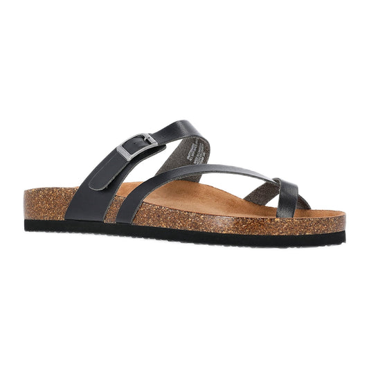 Sandales à brides asymétriques et semelle liège