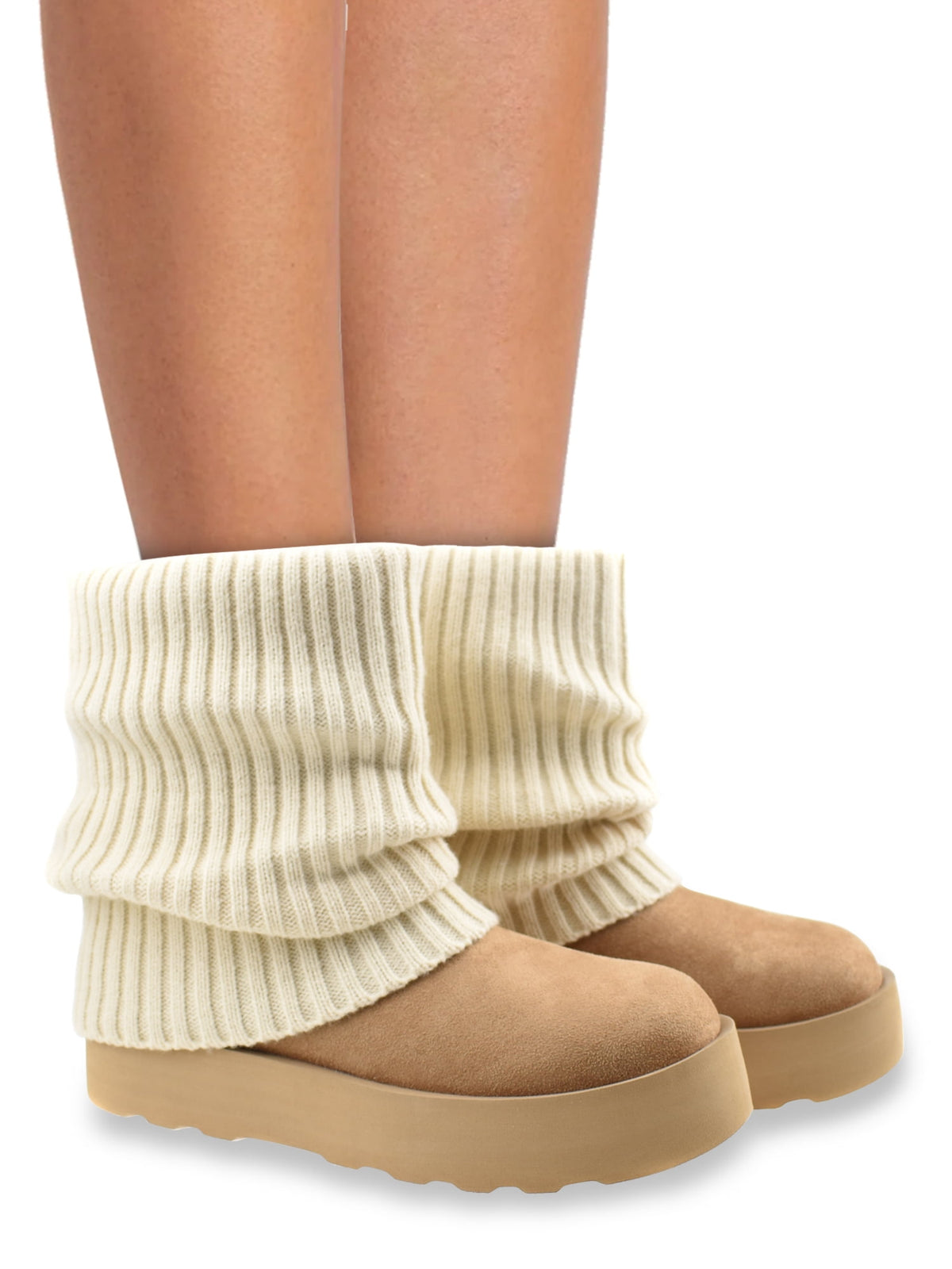 Bottes fourrées à revers en maille - Image 2