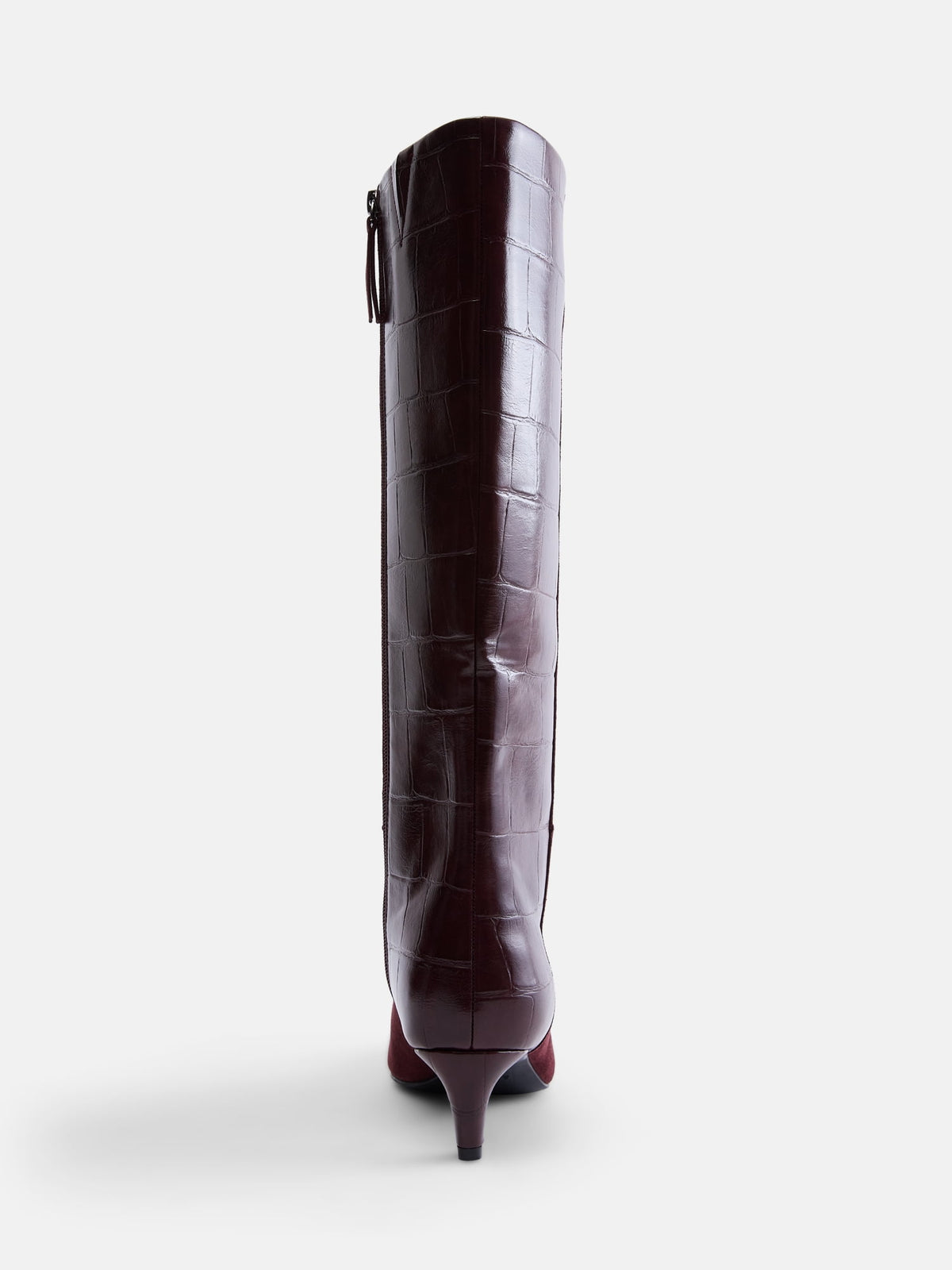 Bottes hautes bicolores à petit talon - Image 4
